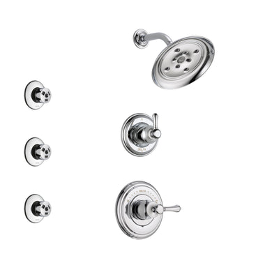 Delta Cassidy Chrome Finish Shower System with Control Handle, 3-Setting Diverter, Showerhead, and 3 Body Sprays SS1429732