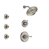 Delta Cassidy Stainless Steel Finish Shower System with Control Handle, 3-Setting Diverter, Showerhead, and 3 Body Sprays SS142973SS1