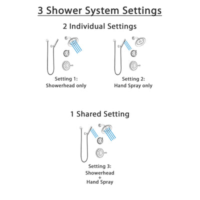 Delta Cassidy Stainless Steel Finish Shower System with Control Handle, 3-Setting Diverter, Showerhead, and Hand Shower with Wall Bracket SS142973SS5