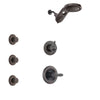 Delta Lahara Venetian Bronze Finish Shower System with Control Handle, 3-Setting Diverter, Dual Showerhead, and 3 Body Sprays SS1438RB4