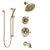 Delta Cassidy Champagne Bronze Tub and Shower System with Temp2O Control, 3-Setting Diverter, Showerhead, and Hand Shower with Slidebar SS14400CZ2