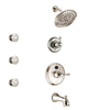 Delta Cassidy Polished Nickel Finish Tub and Shower System with Temp2O Control Handle, 3-Setting Diverter, Showerhead, and 3 Body Sprays SS14400PN1