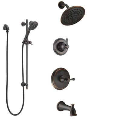 Delta Cassidy Venetian Bronze Tub and Shower System with Temp2O Control, 3-Setting Diverter, Showerhead, and Hand Shower with Slidebar SS14400RB5