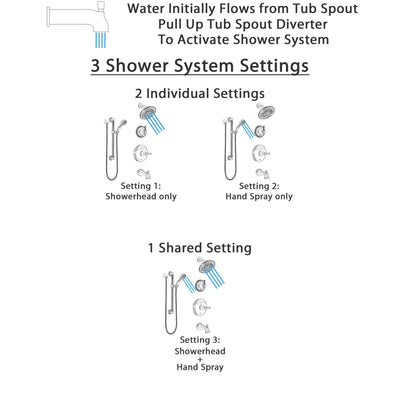 Delta Cassidy Stainless Steel Finish Tub and Shower System with Temp2O Control Handle, Diverter, Showerhead, and Hand Shower with Grab Bar SS14400SS3