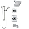 Delta Dryden Chrome Finish Tub and Shower System with Control Handle, 3-Setting Diverter, Showerhead, and Hand Shower with Grab Bar SS1445123