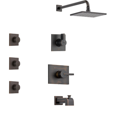 Delta Vero Venetian Bronze Finish Tub and Shower System with Control Handle, 3-Setting Diverter, Showerhead, and 3 Body Sprays SS14453RB2