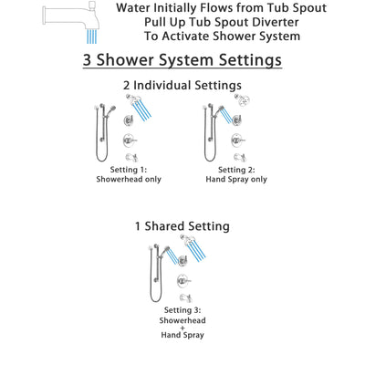 Delta Trinsic Chrome Finish Tub and Shower System with Control Handle, 3-Setting Diverter, Showerhead, and Hand Shower with Grab Bar SS144593