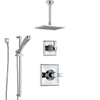 Delta Dryden Chrome Finish Shower System with Control Handle, 3-Setting Diverter, Ceiling Mount Showerhead, and Hand Shower with Slidebar SS14515