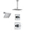 Delta Dryden Chrome Shower System with Normal Shower Handle, 3-setting Diverter, Large Square Ceiling Mount Showerhead, and Wall Mount Showerhead SS145184