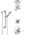 Delta Tesla Chrome Finish Shower System with Control Handle, 3-Setting Diverter, Ceiling Mount Showerhead, and Hand Shower with Grab Bar SS14525