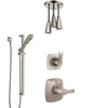 Delta Tesla Stainless Steel Finish Shower System with Control Handle, Diverter, Ceiling Mount Showerhead, and Hand Shower with Slidebar SS1452SS4