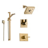 Delta Vero Champagne Bronze Shower System with Normal Shower Handle, 3-setting Diverter, Modern Square Showerhead, and Handheld Shower SS145381CZ