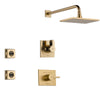 Delta Vero Champagne Bronze Shower System with Normal Shower Handle, 3-setting Diverter, Large Modern Rain Shower Head, and 2 Body Sprays SS145382CZ