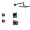 Delta Vero Venetian Bronze Shower System with Normal Shower Handle, 3-setting Diverter, Large Modern Square Rain Showerhead, and 2 Body Sprays SS145382RB