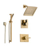 Delta Vero Champagne Bronze Shower System with Normal Shower Handle, 3-setting Diverter, Square Showerhead, and Modern Handheld Shower SS145385CZ