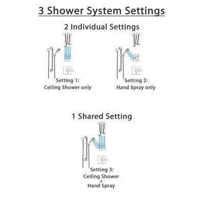 Delta Vero Stainless Steel Finish Shower System with Control Handle, Diverter, Ceiling Mount Showerhead, and Hand Shower with Grab Bar SS1453SS8