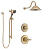 Delta Victorian Champagne Bronze Finish Shower System with Control Handle, 3-Setting Diverter, Showerhead, and Hand Shower with Slidebar SS1455CZ3