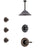 Delta Victorian Venetian Bronze Finish Shower System with Control Handle, 3-Setting Diverter, Ceiling Mount Showerhead, and 3 Body Sprays SS1455RB5