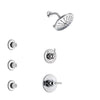 Delta Trinsic Chrome Finish Shower System with Control Handle, 3-Setting Diverter, Showerhead, and 3 Body Sprays SS14597