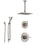 Delta Trinsic Stainless Steel Shower System with Normal Shower Handle, 3-setting Diverter, Modern Square Ceiling Mount Showerhead, and Hand Shower Spray SS145985SS