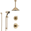 Delta Trinsic Champagne Bronze Shower System with Control Handle, Diverter, Ceiling Mount Showerhead, and Hand Shower with Slidebar SS1459CZ5