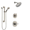 Delta Trinsic Stainless Steel Finish Shower System with Control Handle, 3-Setting Diverter, Showerhead, and Hand Shower with Grab Bar SS1459SS4