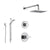 Delta Compel Chrome Shower System with Normal Shower Handle, 3-setting Diverter, Square Rain Showerhead, and Handheld Shower SS146182