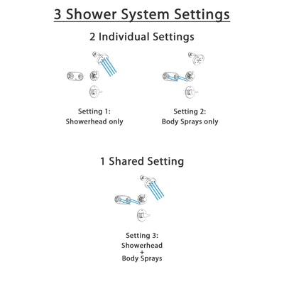 Delta Compel Chrome Shower System with Normal Shower Handle, 3-setting Diverter, Modern Round Showerhead, and Dual Body Spray Plate SS146183