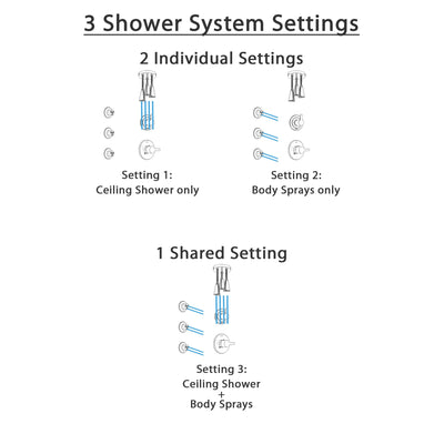 Delta Compel Stainless Steel Finish Shower System with Control Handle, 3-Setting Diverter, Ceiling Mount Showerhead, and 3 Body Sprays SS1461SS2