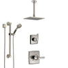 Delta Ashlyn Stainless Steel Finish Shower System with Control Handle, Diverter, Ceiling Mount Showerhead, and Hand Shower with Grab Bar SS1464SS2