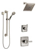 Delta Ashlyn Stainless Steel Finish Shower System with Control Handle, 3-Setting Diverter, Showerhead, and Hand Shower with Grab Bar SS1464SS8