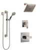 Delta Ara Stainless Steel Finish Shower System with Control Handle, 3-Setting Diverter, Showerhead, and Hand Shower with Grab Bar SS1467SS1