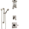 Delta Ara Stainless Steel Finish Shower System with Control Handle, Diverter, Ceiling Mount Showerhead, and Hand Shower with Grab Bar SS1467SS4