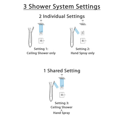 Delta Zura Polished Nickel Shower System with Control Handle, 3-Setting Diverter, Ceiling Mount Showerhead, and Hand Shower with Slidebar SS1474PN1