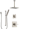 Delta Zura Stainless Steel Finish Shower System with Control Handle, Diverter, Ceiling Mount Showerhead, and Hand Shower with Slidebar SS1474SS3