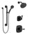 Delta Stryke Matte Black Finish Modern Shower System with Round Multi-Setting Wall Mount Showerhead and Hand Shower with Grab Bar SS14763BL5