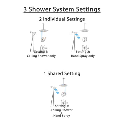 Delta Stryke Matte Black Finish Shower System with Diverter, Large Modern Ceiling Showerhead, and In2ition Detachable Hand Shower Spray SS14763BL9