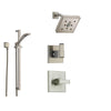 Delta Arzo Stainless Steel Shower System with Normal Shower Handle, 3-setting Diverter, Modern Square Showerhead, and Handheld Shower SS148684SS