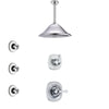 Delta Addison Chrome Finish Shower System with Control Handle, 3-Setting Diverter, Ceiling Mount Showerhead, and 3 Body Sprays SS14922