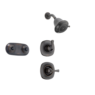 Delta Addison Venetian Bronze Shower System with Normal Shower Handle, 3-setting Diverter, Showerhead, and Dual Body Spray Shower Plate SS149283RB