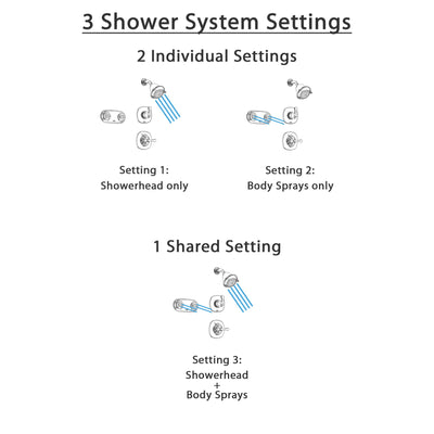 Delta Addison Chrome Shower System with Normal Shower Handle, 3-setting Diverter, Showerhead, and Dual Body Spray Shower Plate SS149283