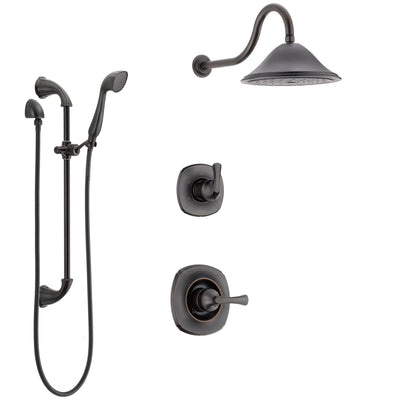 Delta Addison Venetian Bronze Finish Shower System with Control Handle, 3-Setting Diverter, Showerhead, and Hand Shower with Slidebar SS1492RB1