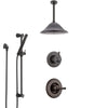 Delta Linden Venetian Bronze Shower System with Control Handle, 3-Setting Diverter, Ceiling Mount Showerhead, and Hand Shower with Slidebar SS1493RB7