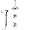 Delta Linden Chrome Finish Shower System with Control Handle, 3-Setting Diverter, Ceiling Mount Showerhead, and Hand Shower with Slidebar SS14941