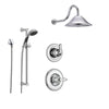 Delta Linden Chrome Shower System with Normal Shower Handle, 3-setting Diverter, Large Rain Showerhead, and Handheld Shower SS149481