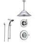 Delta Linden Chrome Shower System with Normal Shower Handle, 3-setting Diverter, Large Ceiling Mount Rain Showerhead, and Handheld Shower SS149482