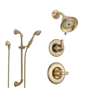 Delta Linden Champagne Bronze Shower System with Normal Shower Handle, 3-setting Diverter, Showerhead, and Handheld Shower SS149483CZ