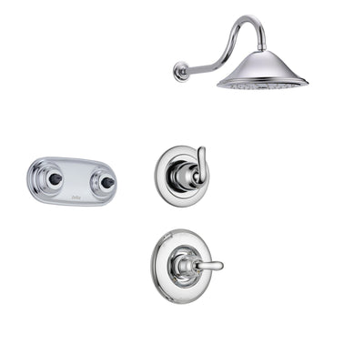 Delta Linden Chrome Shower System with Normal Shower Handle, 3-setting Diverter, Large Rain Showerhead, and Dual Body Spray Shower Plate SS149484