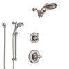 Delta Linden Stainless Steel Finish Shower System with Control Handle, Diverter, Dual Showerhead, and Temp2O Hand Shower with Slidebar SS1494SS5