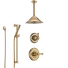 Delta Cassidy Champagne Bronze Shower System with Control Handle, Diverter, Ceiling Mount Showerhead, and Hand Shower with Slidebar SS14972CZ2